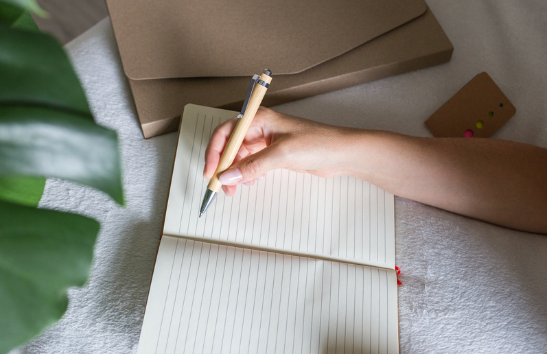 Długopis bambusowy chrom - widok 2